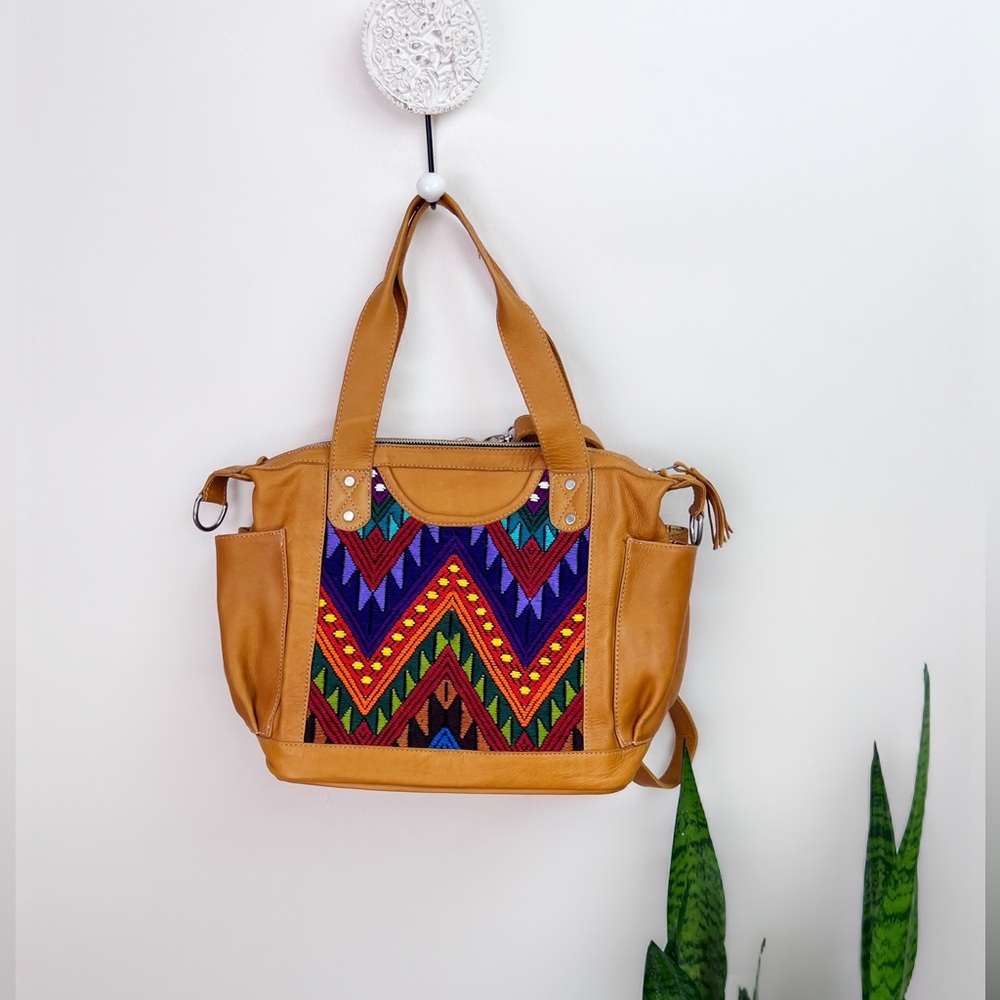 Gorgeous Guatemalan convertible bag/backpack/tote genuine leather soft & supple